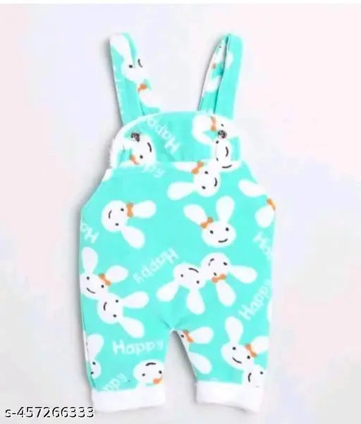 Wool dungarees for babies, printed design, 0-3 months