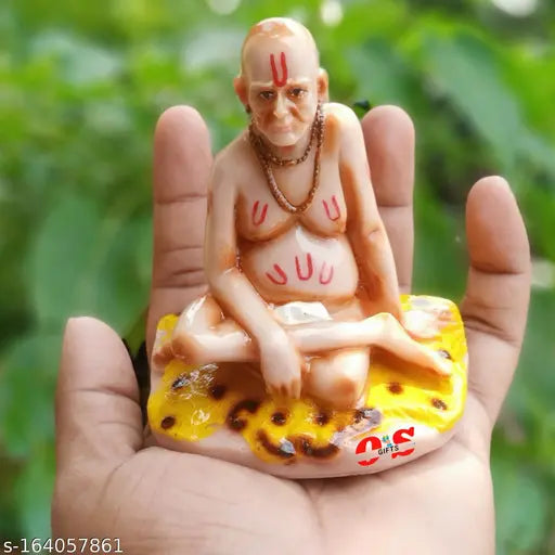 Marble Swami Samarth statue, 8cm x 10cm x 6cm from Om Sai Gifts, ideal for puja room or home decor