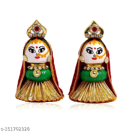 Multicolor Supari Betel Nuts Wooden Ganpati Idol for Home Temple Diwali Decoration