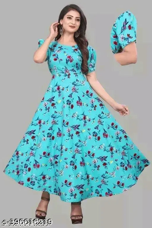 Crepe green short-sleeved top with printed combo, Indian fashion apparel