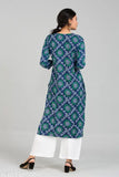 Printed rayon kurta and palazzos set for women, three-quarter sleeves, Banita Ensemble Women Kurta Sets, single size available
