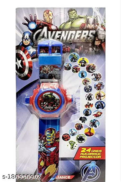 Avengers 24 image projector with built-in flashlight, durable plastic casing
