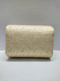 Handstitched roll clutch with beige color