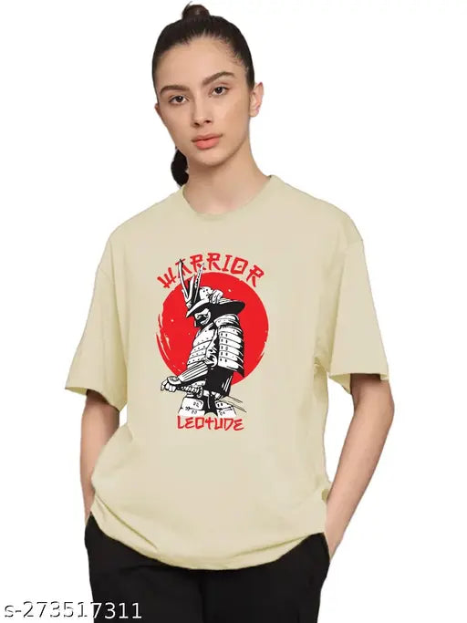 Trendy oversized half sleeve cotton blend women's t-shirt, plus size option available