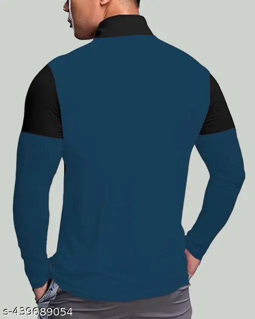 Factual men's colorblocked polycotton full sleeve t-shirt, ideal for casual style and performance