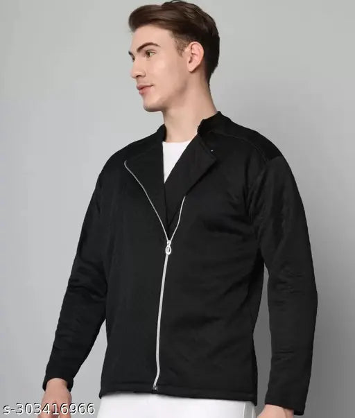Black zip-up jacket with hood, kids style