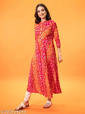 Vibrant bandhani print kurta with chokhi design