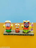 Marble & Wood Handcrafted Lord Jagannath Balabhadra and Devi Shubhadra Artifact (14cm x 7cm x 0.5cm) - Beautiful Indian home decor or temple showpiece