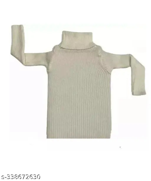 Woolen high neck sweaters for baby boys and girls (3-pack), solid pattern, keeps warm and comfortable in winter