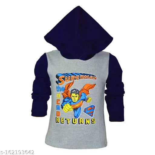 Cute Rascals® Boys & Girls Fashion Hooded Printed Contrast Full Sleeve Tshirts Combo (Pack of 5) (2-8 YEARS)