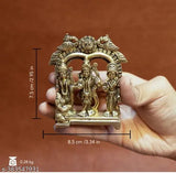 Pure brass Ram Darbar Murti decorative showpiece, Indian artisan crafted, size 84cm x 10cm x 7cm