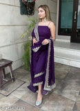 Georgette embroidered Indian party wear sleeveless salwar suit set with dupatta - elegant and fashionable traditional outfit for women (XS-XXL), made in India
