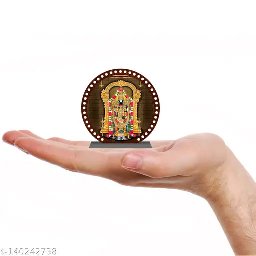 Acrylic Tirupati Balaji idol for car dashboard or home decor, multicolor religious figurine with attractive design and divine look