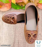 Brown suede flat shoes, ballerina, embellished with bow detailing