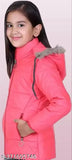 Stylish Pink Hoody Jacket For Girls - Soft Polyester Long Sleeve with Self-Design | Pink Jacket for Girls | Long Sleeve Hoody | Lightweight Hoody | Girls Hoody Jacket | Trendy Jacket For Girls