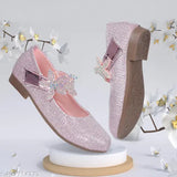 PVC Puppy-style kids sandals with leg wrap, comfortable for dancing and dress-up events in various sizes (from 18 months to 10 years) made in India