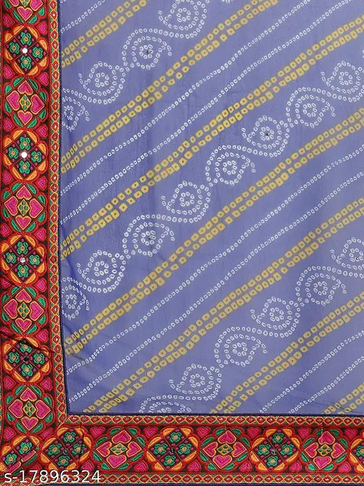 Women's Georgette bandhani saree with embroidery work, available in a variety of colors and designs for festive occasions