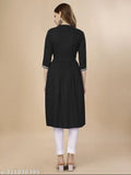 Dark long-sleeved kurti dress