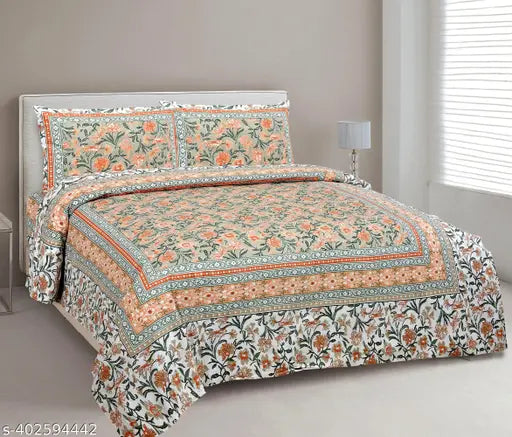 Adelia 300 TC COTTON BEDSHEET DOUBLE SIZE BEDSHEET COTTON BEDSHEET