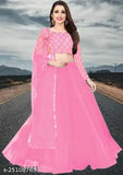 Embroidered art silk and net checkered lehenga choli with matching dupatta, semi-stitched, free size (44in waist, 45in length, 2m long)