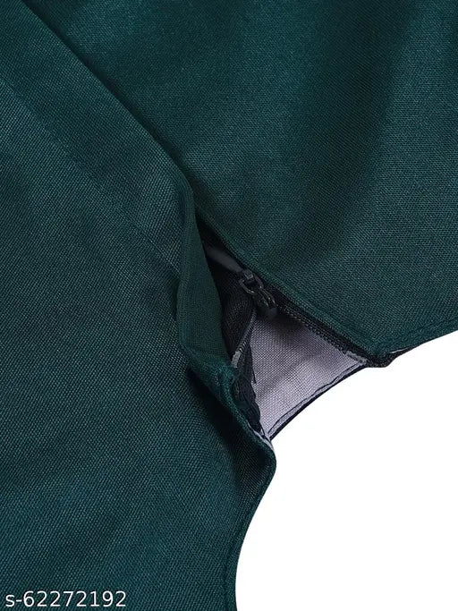 Green lycra frock on display, kraft hangtag