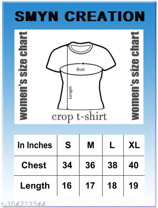 Printed cotton blend cropped top, short sleeves, S-XL sizes, perfect for casual wear or exercise