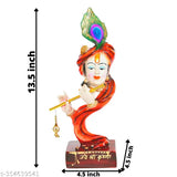 Modern Resin Krishna Idol playing flute, 11.5x11.5x34 cm, home decor item for living room or office