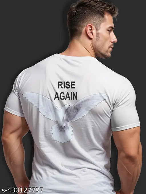 Mens printed cotton-blend tshirt, short sleeves, comfortable & lightweight, versatile for any outfit or occasion, made in India