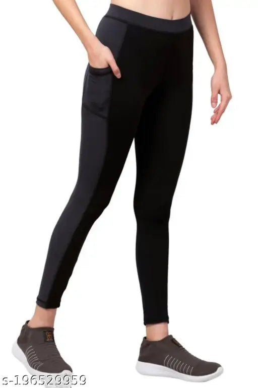 Peach polyester spandex leggings for women's activewear, versatile for yoga, gym, running, and casual activities. Made in India