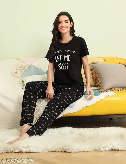 Womens cotton print pyjama pants set of 2