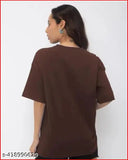 Women's oversized brown t-shirt with short sleeves