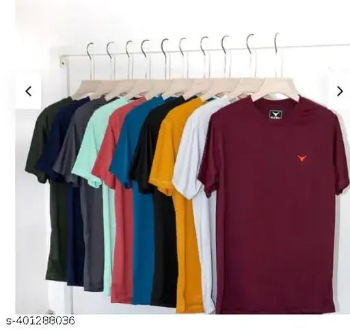 Men's plain Lycra t-shirt combo (XL, chest size 42in, length size 30in), solid color, Indian-made