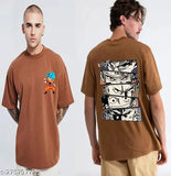 Men's oversized graphic T-shirt, printed with anime character design
