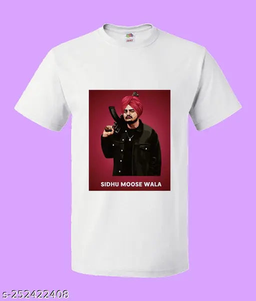 Siddhu Moose Wala men's polyester t-shirts, printed net design, eco-friendly, soft & comfortable, India origin