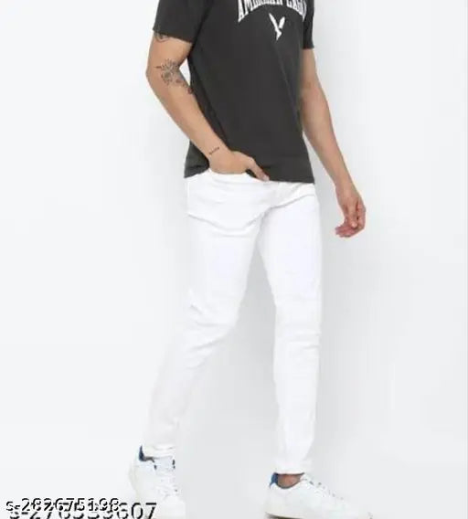 White denim plain jeans, size 30/32 (India)