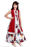 Maroon cotton blend ethnic gown, printed net floral design, perfect for parties or special occasions