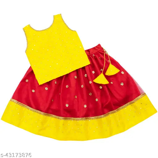 Art Silk & Satin, sleeveless Leheriya Stitch Latest Trending Net Readymade Girl's Lehenga Choli. Originally made in India, premium soft net, next day delivery