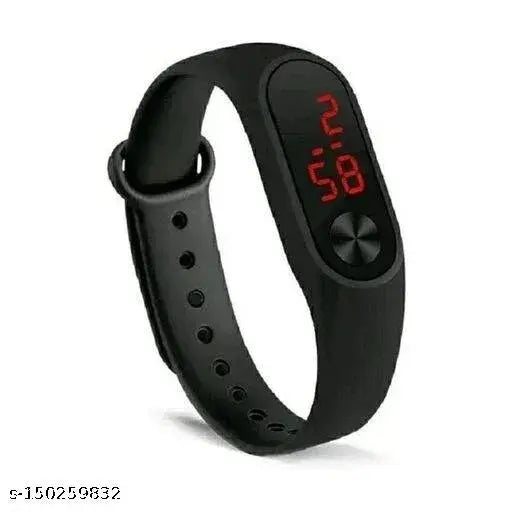 Women's watch, butterfly design, black strap, digital display, multiple functions, chid size