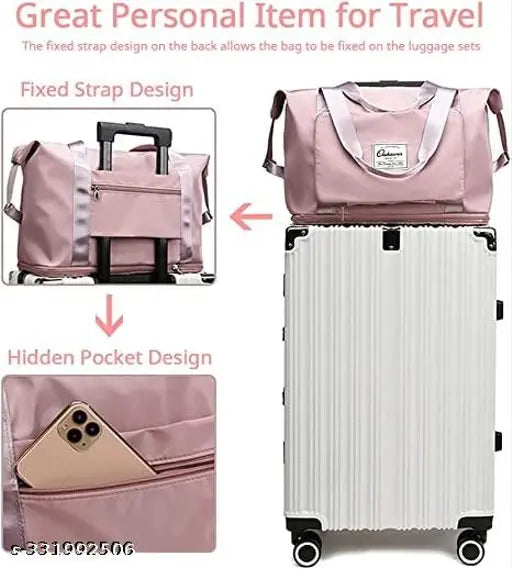 Folding travel duffel bag, large capacity, lightweight, waterproof, fashionable