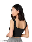 Black and White Cotton Sleeveless TUSITANK Crop Top Combo, 2N (XXS-XL), trendy summer fashion