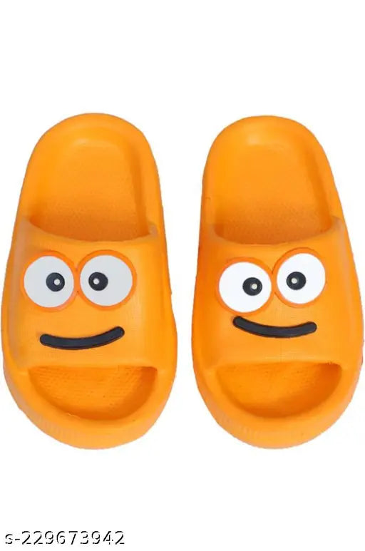Multicolor silicone and rubber slip-on flip flops for kids (12-4 years), featuring cartoon character patterns