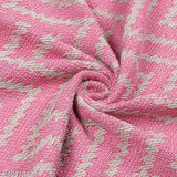 Pink cotton throw blanket single layer soft plush warm cozy bed couch and sofa chair perfect for cool evenings 50x60 inches