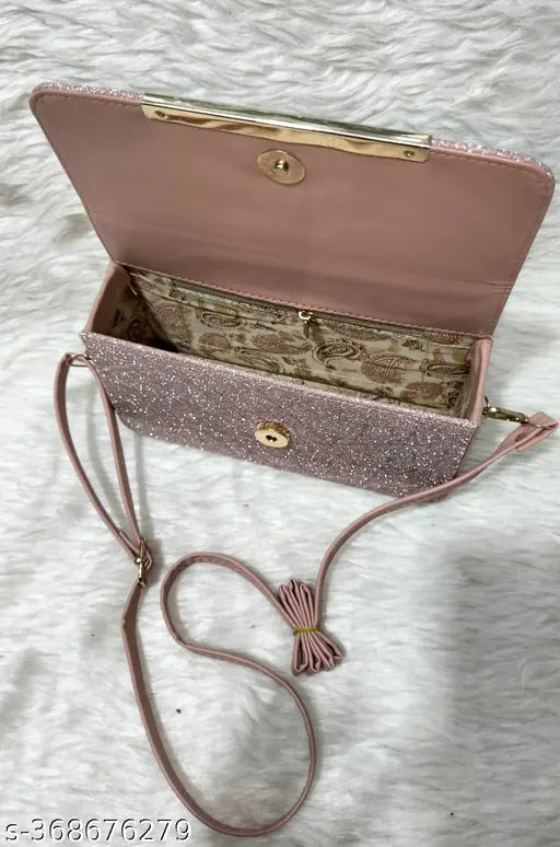 Pink purse with a long strap