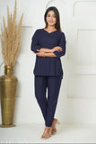 Rayon nightsuit set by Siya, solid color three-quarter sleeve pyjamas for women (S-XXXL), made in India