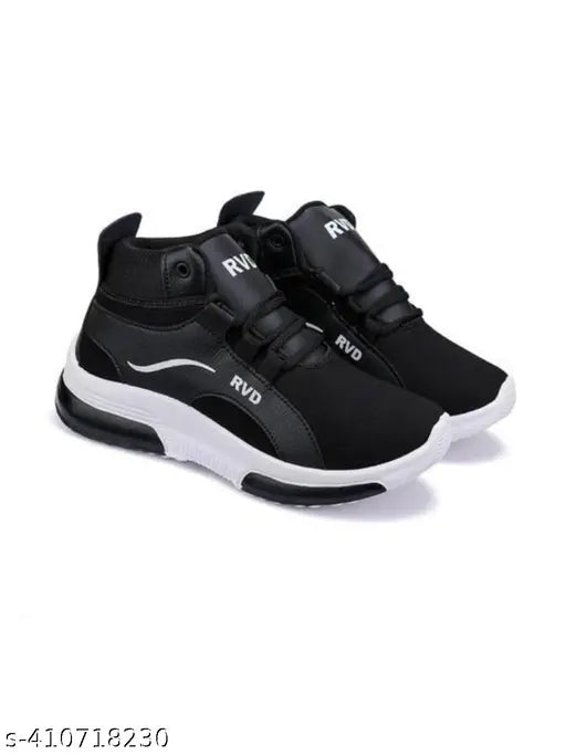 Black and white sneakers with velcro closures, trendy design for kids