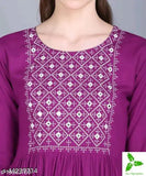 Rayon embroidered kurtis by Kashvi Voguish, three-quarter sleeves for women's casual and party wear