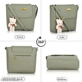 Olive green shoulder bag with crossbody strap, zip closure, multiple card slots