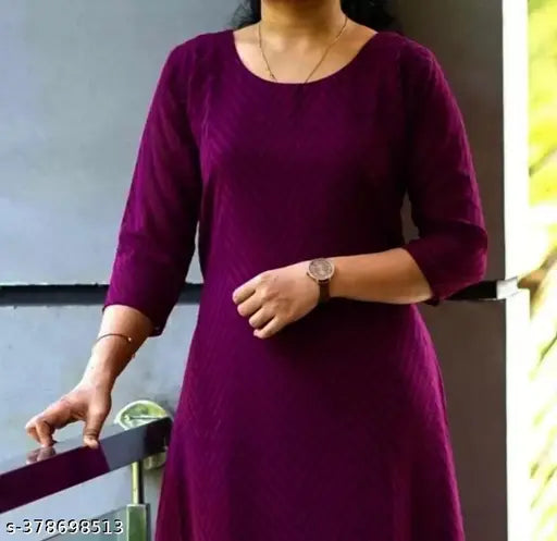 Fancy Georgette Anarkali Long Kurti, solid combo, three-quarter sleeves, India-origin