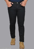 Comfits black denim men's jeans - solid pattern, perfect fit for any occasion, size 28, 30, 32, 34, or 36 (India origin)