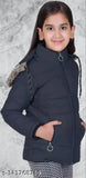 Winter coat, black with fur trim